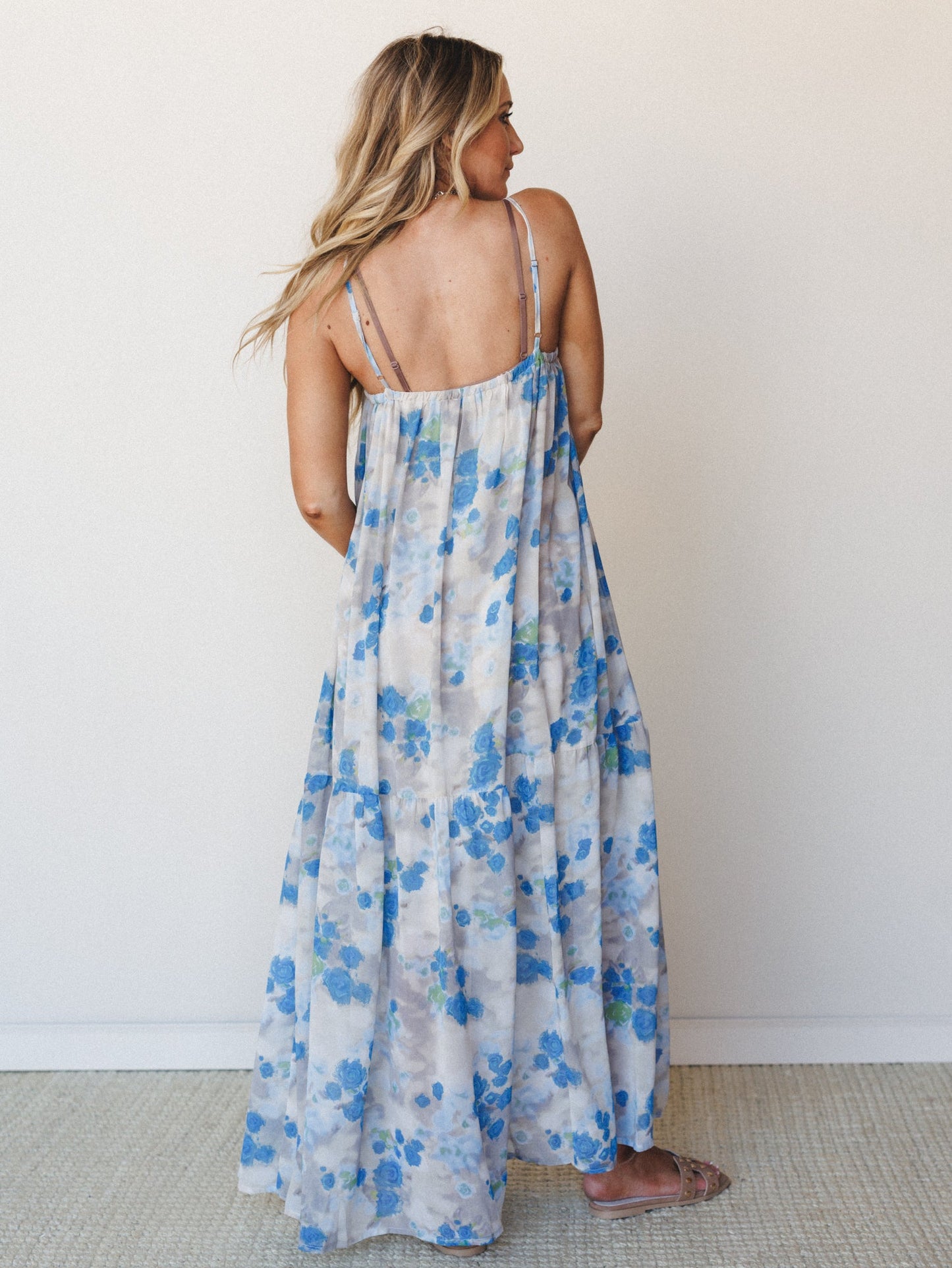Days of Old Floral Maxi Dress - Blue