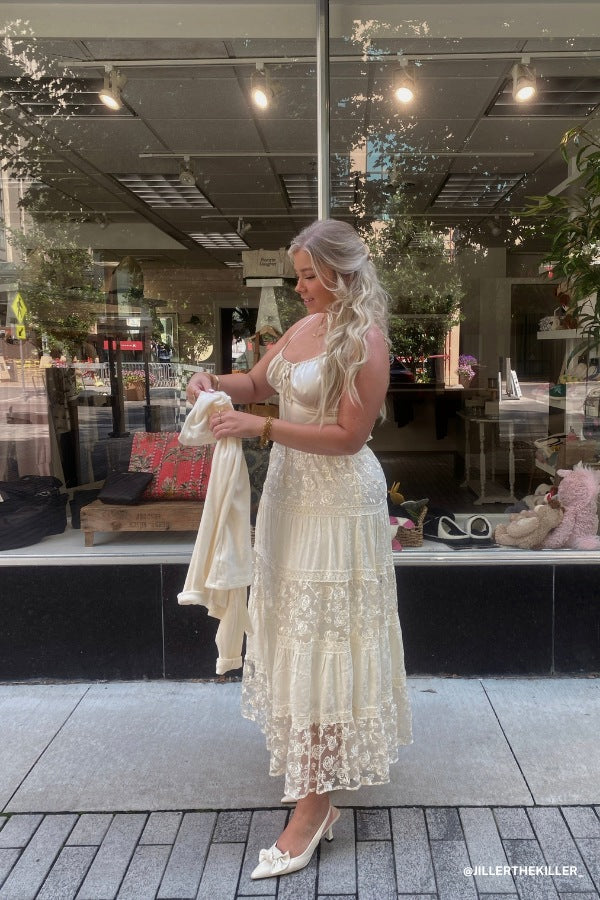 Lace Horizon Maxi Skirt - Cream - Pre Order