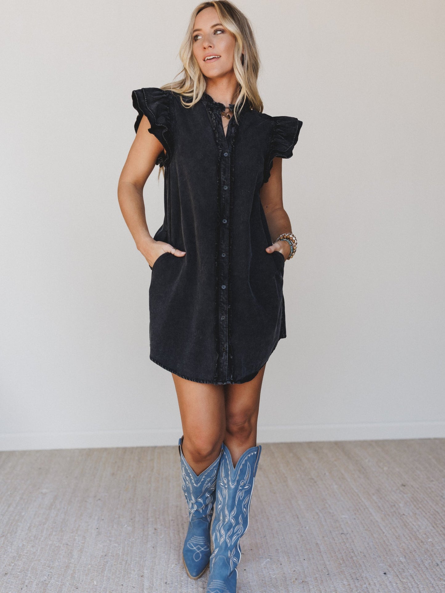 Ruffle Darling Dress - Black - Pre Order
