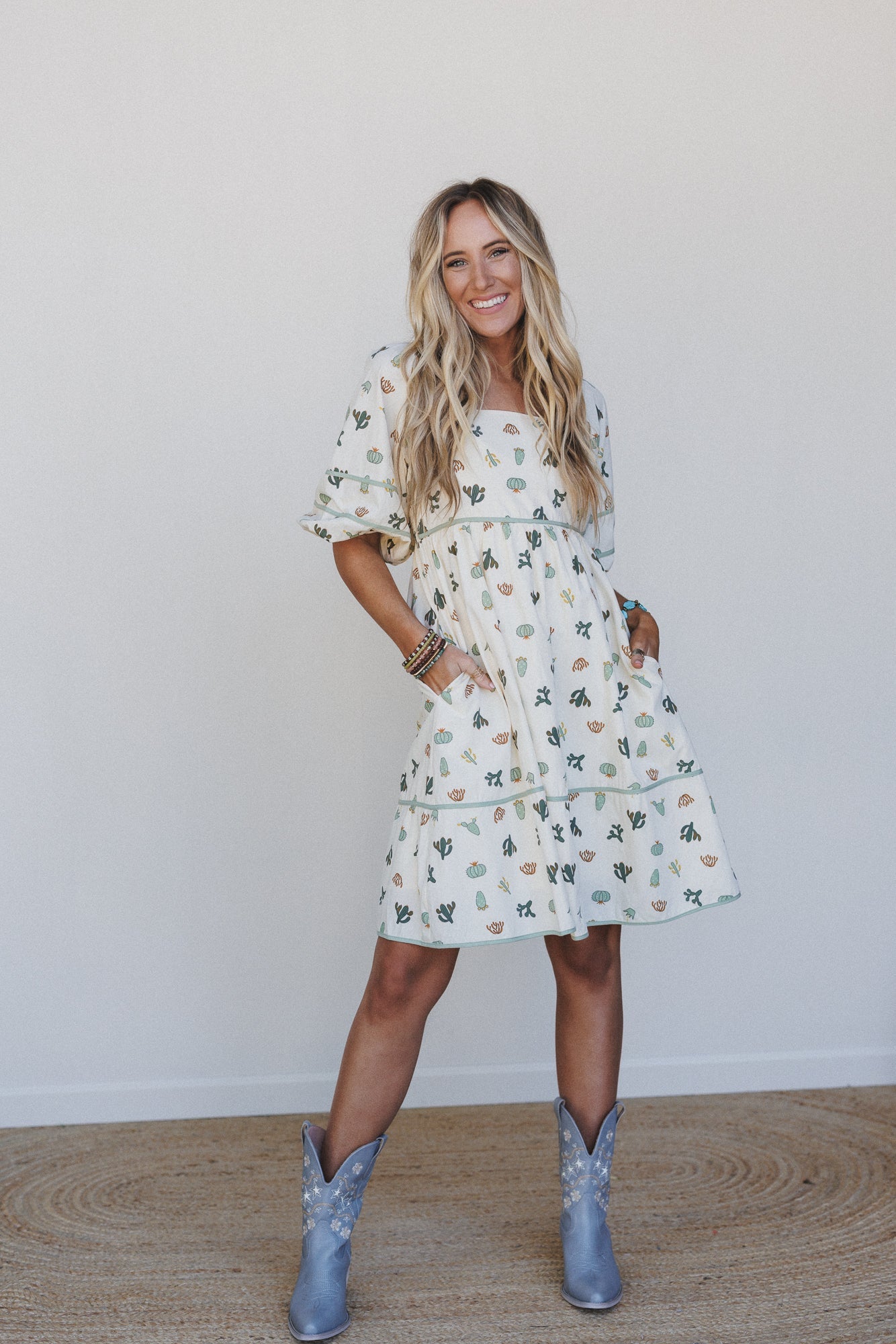 Cactus Skyline Dress - Cream - Pre Order