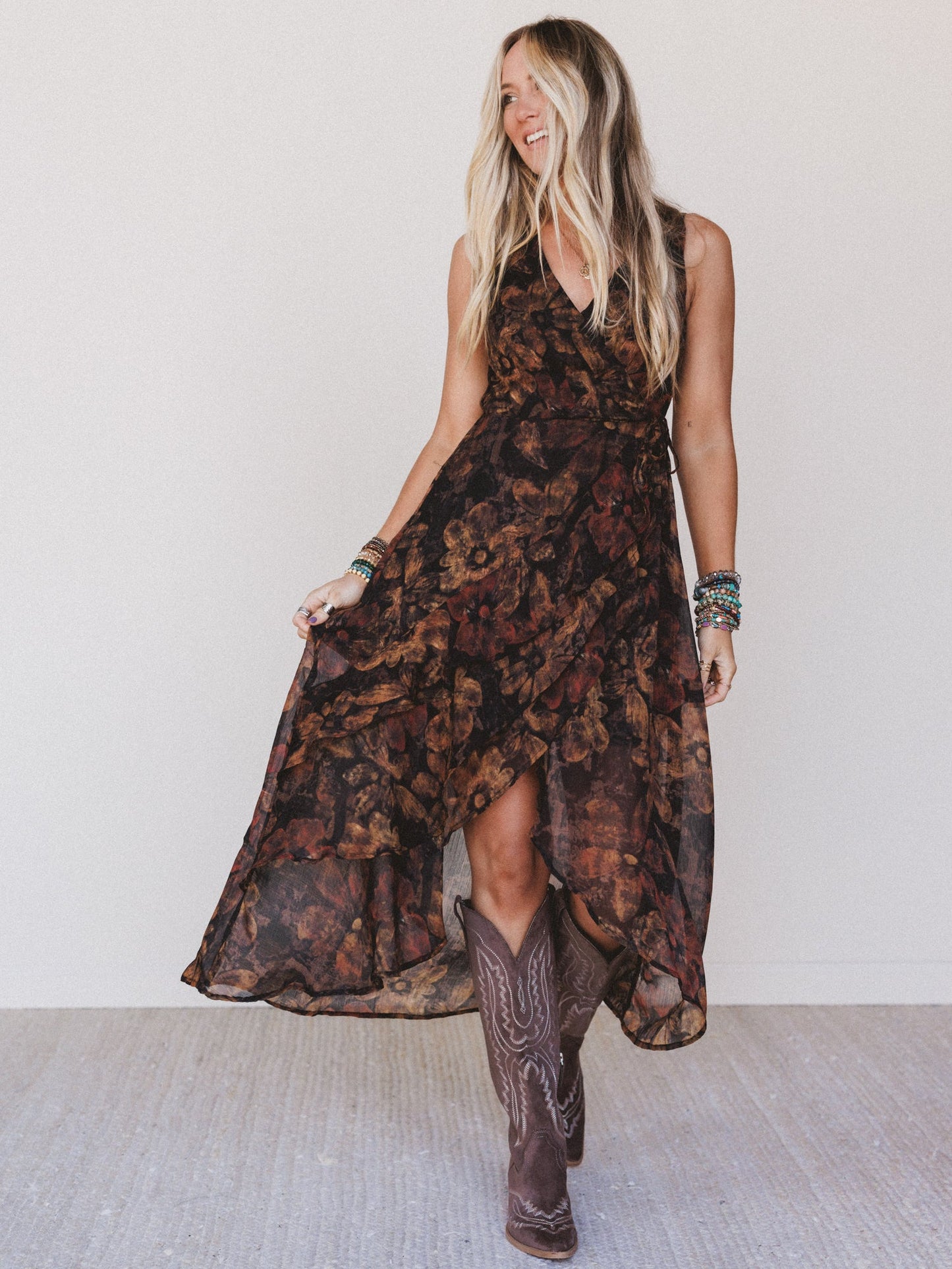 Jocelyn Wrap Dress - Black - Pre Order