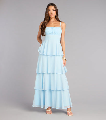 Evening Soirée Chiffon Maxi Dress