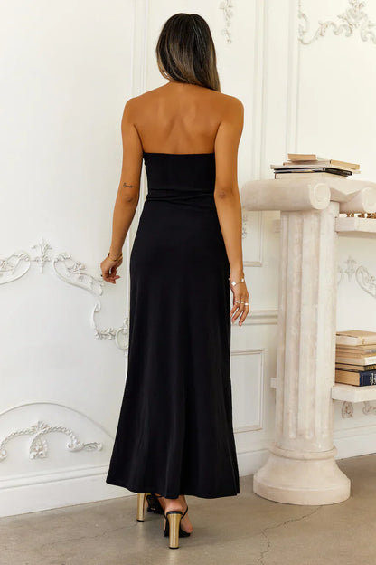Temperature Rising Strapless Maxi Dress Black