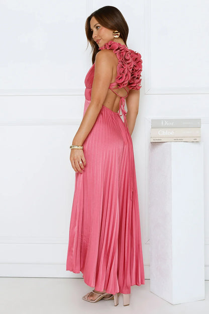 Special Like You Satin Maxi Dress Rose