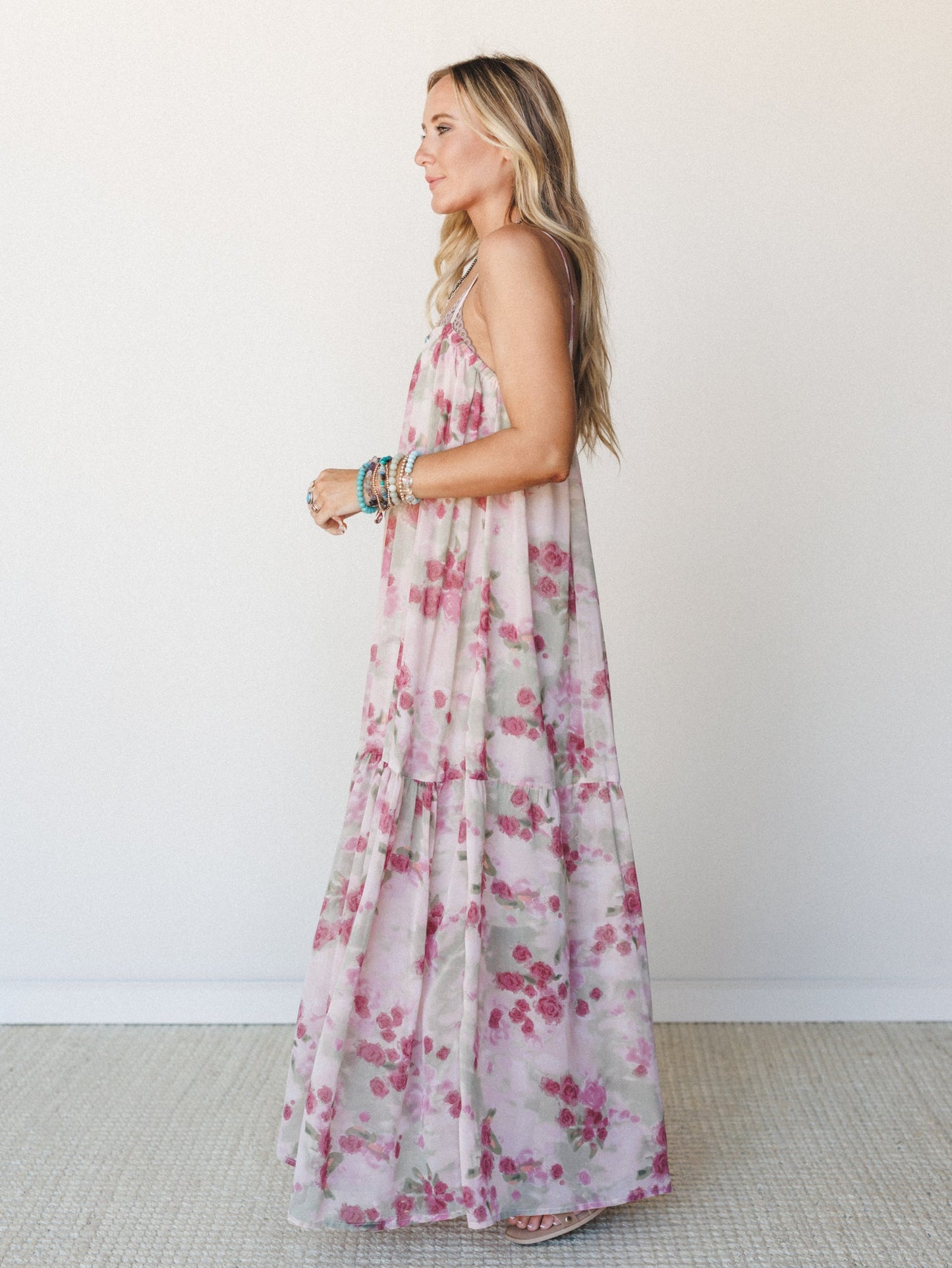 Days of Old Floral Maxi Dress - Mauve Rose