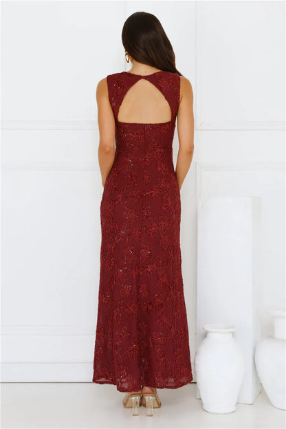 Stay Fab Maxi Dress Wine