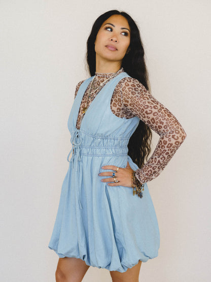 Daylight in Denim Bubble Dress - Light Wash