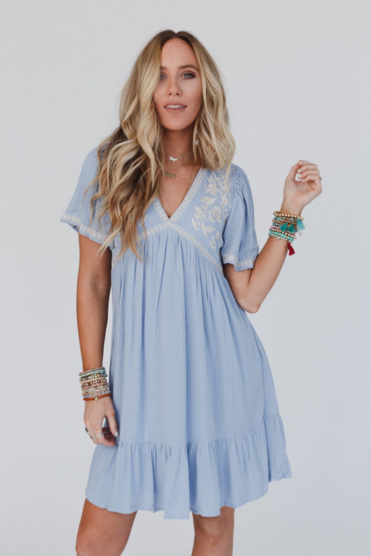 Magdaline Mini Dress - Blue - Pre Order