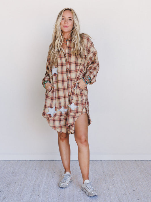 Southern Twilight Button Down Dress - Orange - Pre Order