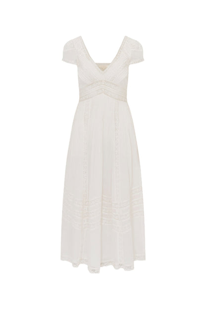 Suvi Cotton Midi Dress - White