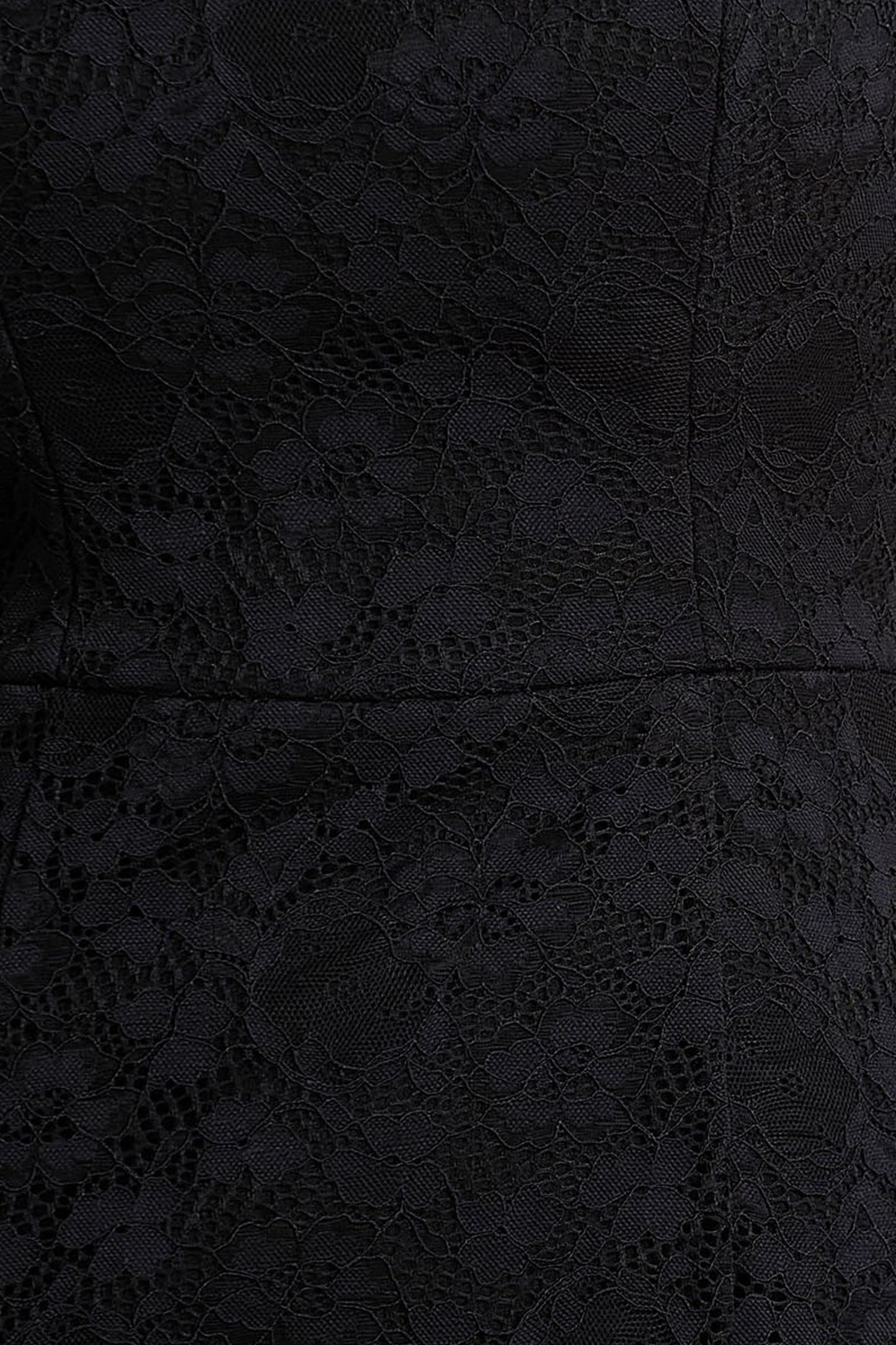 Alissa | Black Lace Square-Neck Midi Dress