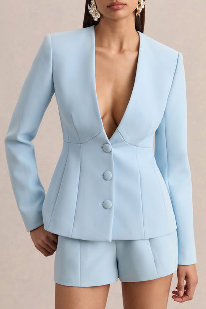 Hala | Light Blue Tailored Shorts