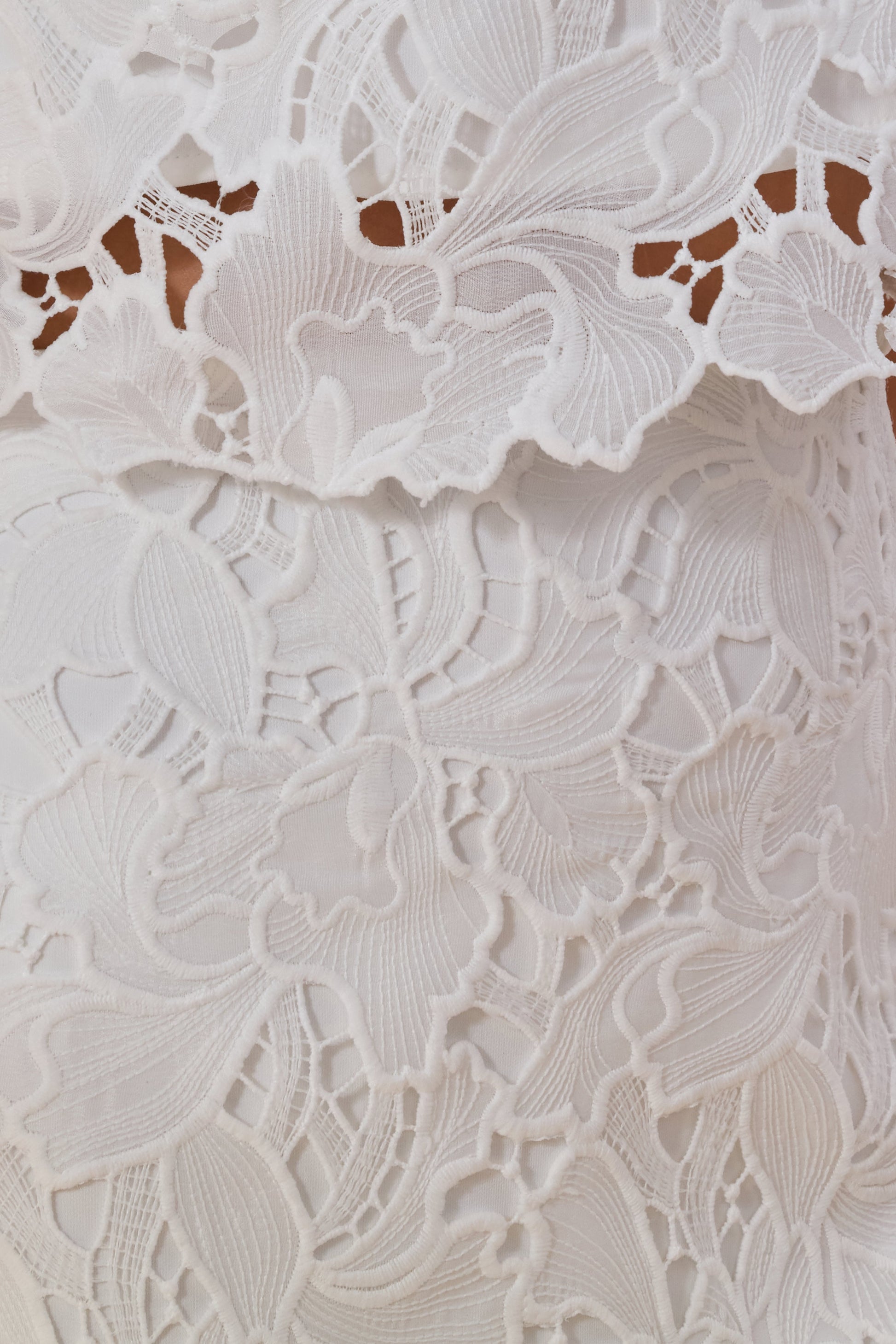 Aisling | White Lace Midi-Skirt