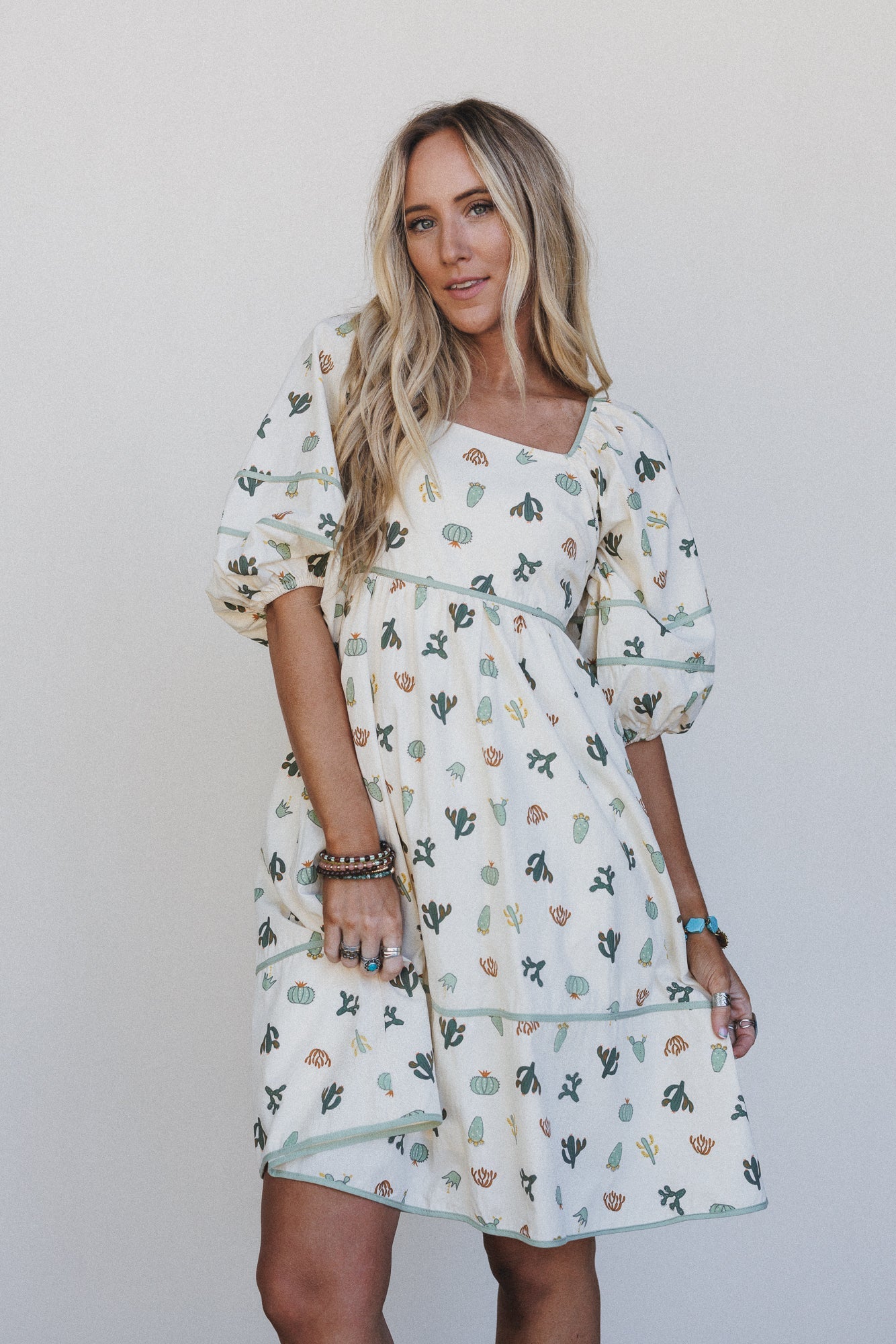 Cactus Skyline Dress - Cream - Pre Order