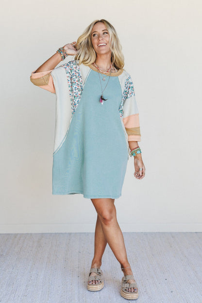 Endlessly Yours Terry Knit Dress - Teal - Pre Order