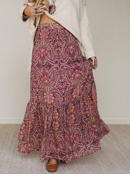 Printed Daydream Maxi Skirt - Purple - Pre Order