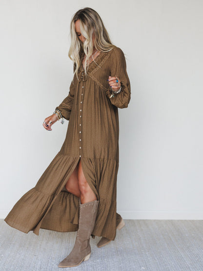 Desert Soul Button Up Dress - Camel - Pre Order