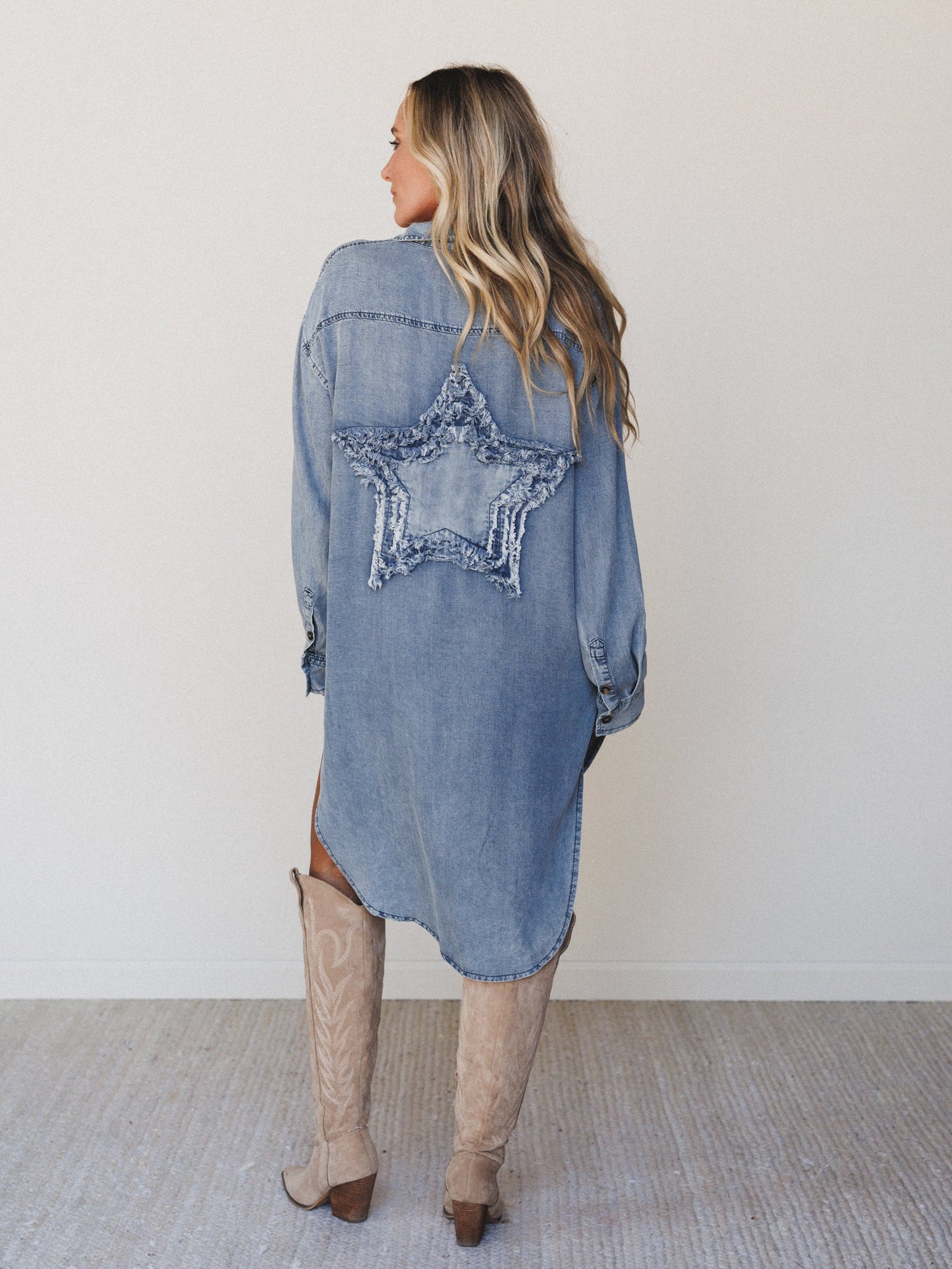 Outrider Button Down Denim Dress - Denim - Pre Order