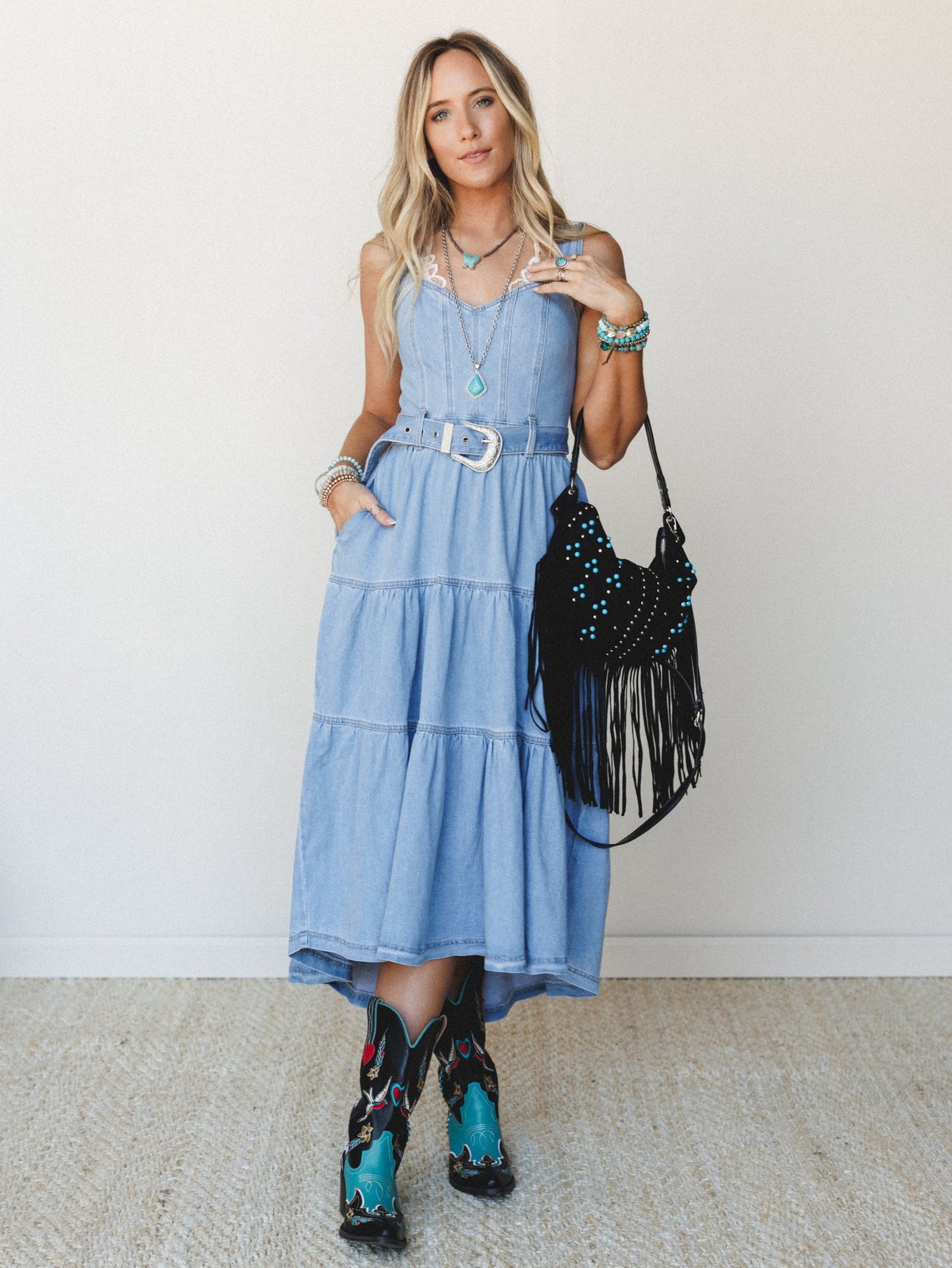 Denim Meadows Dress - Cloud Wash