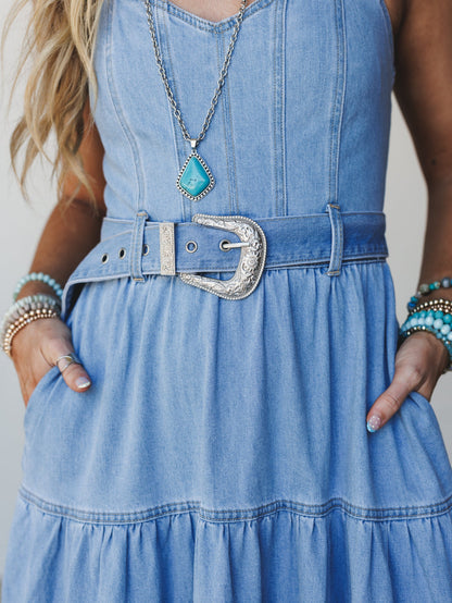 Denim Meadows Dress - Cloud Wash