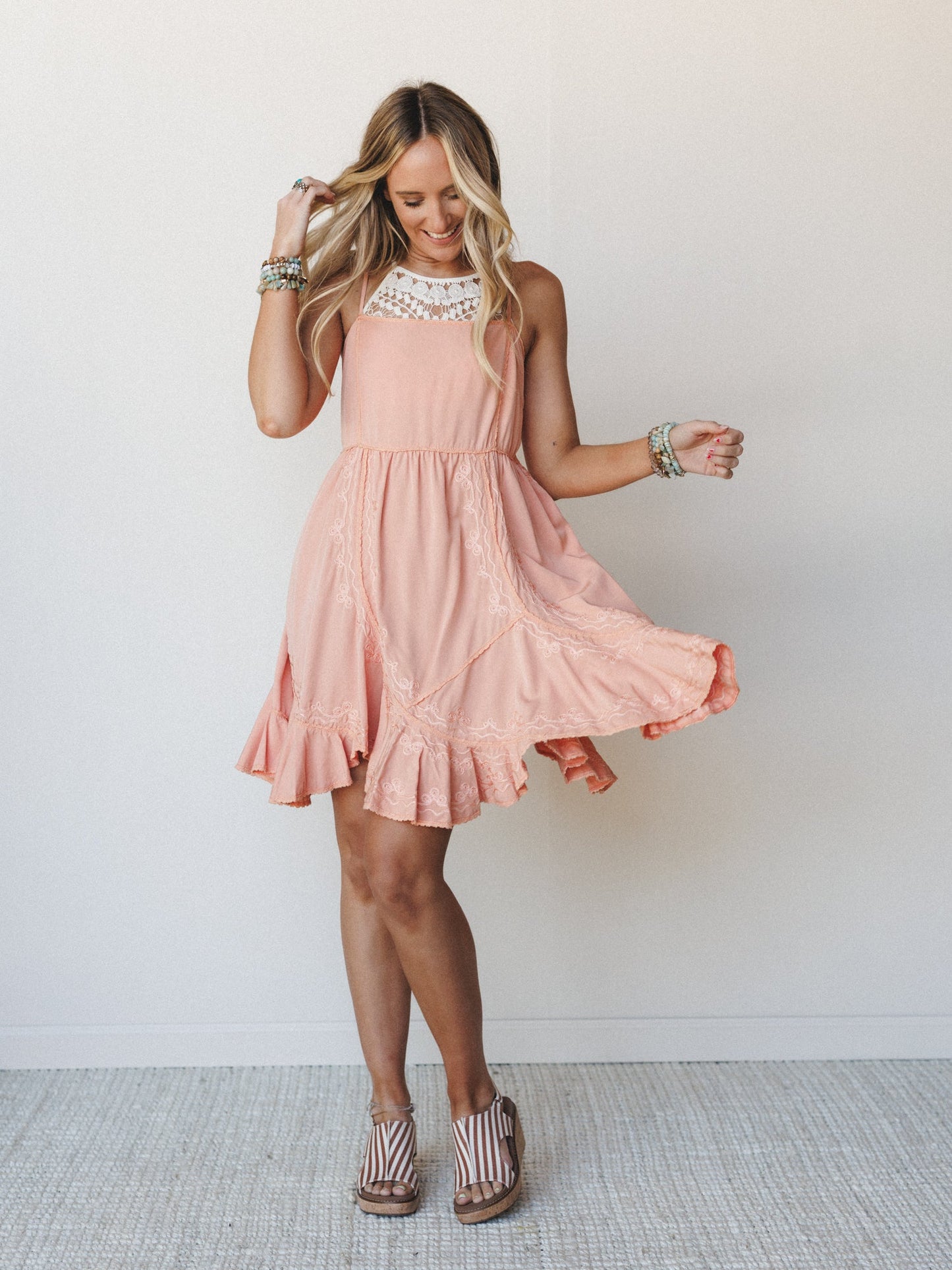 Georgia Mini Dress - Coral Orange - Pre Order