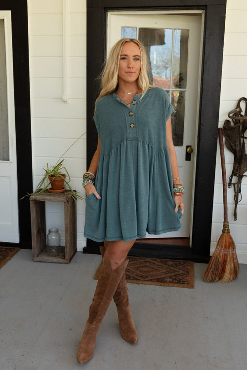 The Nest Sweet Nothings Baby Doll Dress - Teal - Pre Order