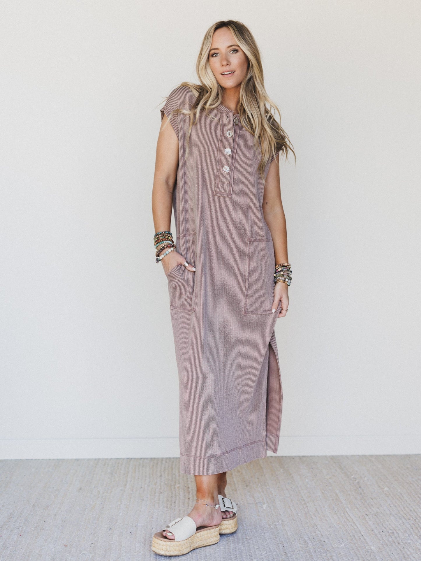 The Nest Madeline Textured Maxi Dress - Acorn - Pre Order