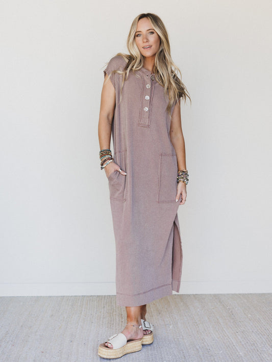 The Nest Madeline Textured Maxi Dress - Acorn - Pre Order