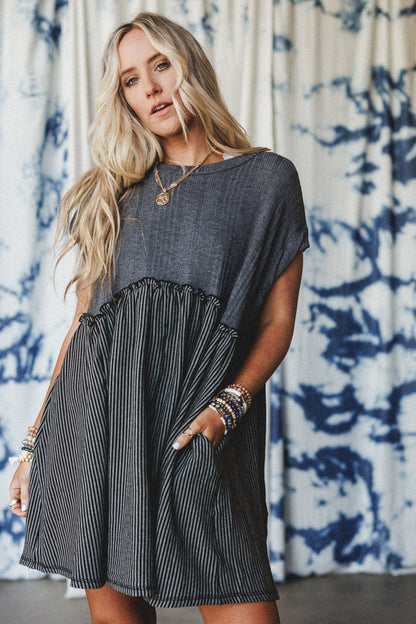 The Nest No Fuss Babydoll Dress - Charcoal Black - Pre Order