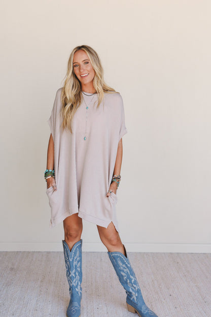 The Nest Moon Glow Texture Dress - Oat - Pre Order