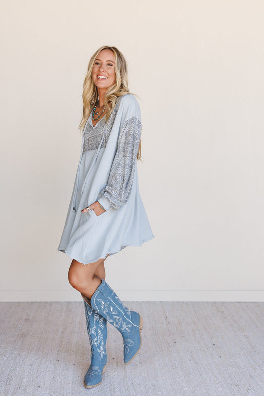 The Nest Sky Light Dress - Blue Multi - Pre Order