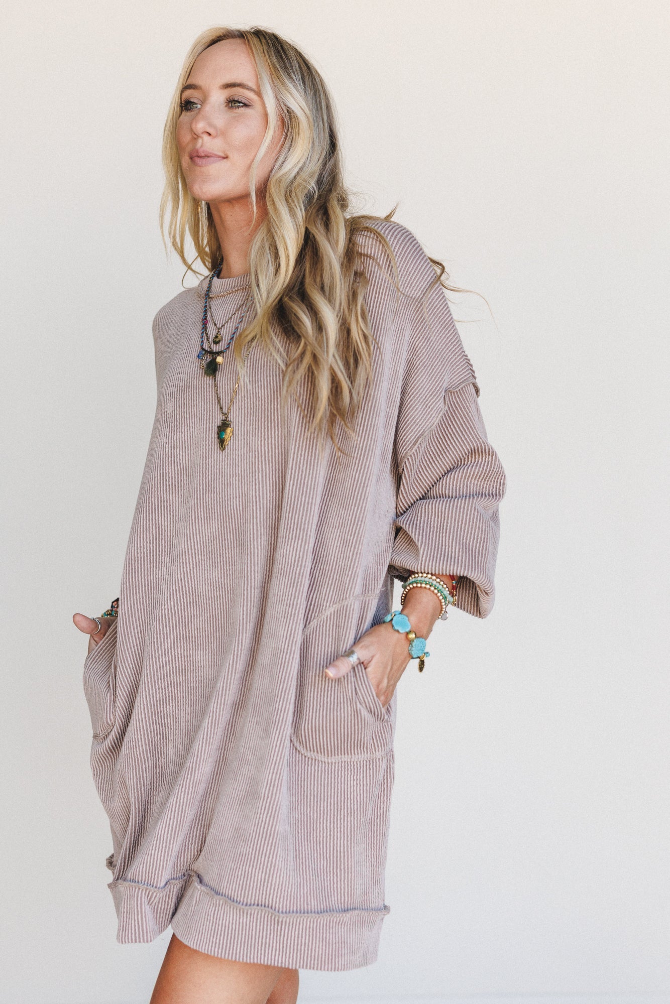 The Nest Moon Glow Long Sleeve Dress - Acorn - Pre Order