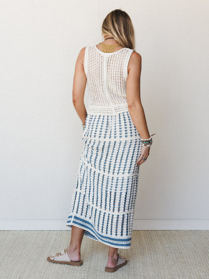 Knit Together Skirt Set - Blue
