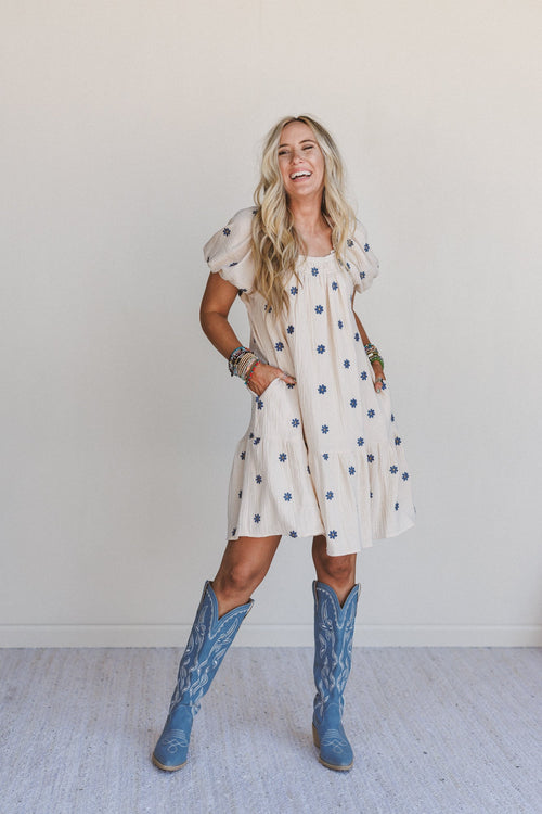 Savanna Spots Dress - Natural - Pre Order