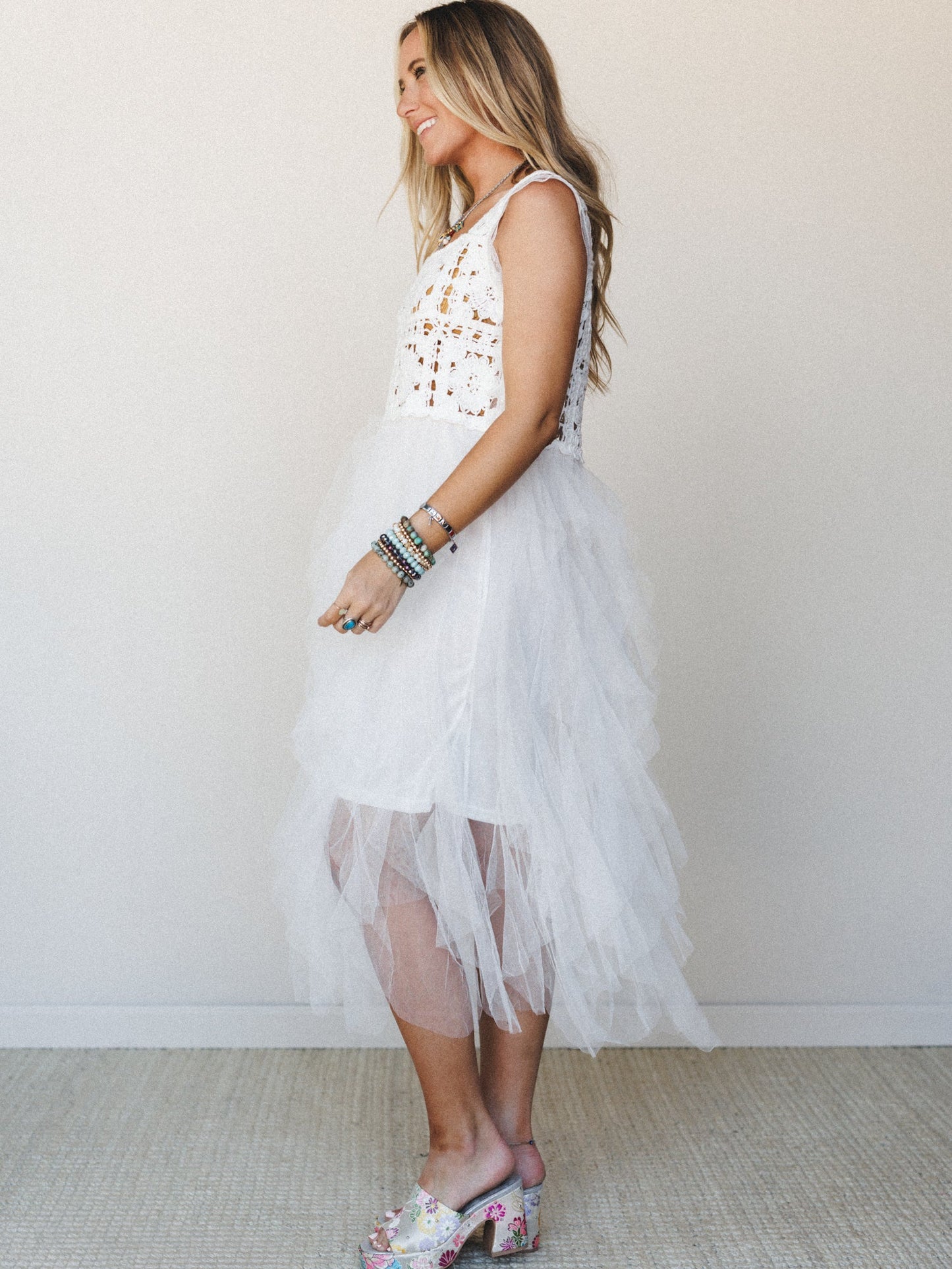 Desert Disco Dress - White