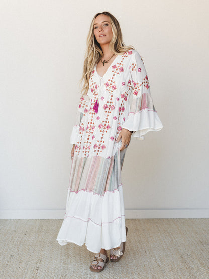 Tawny Flower Maxi Dress - Ivory Multi