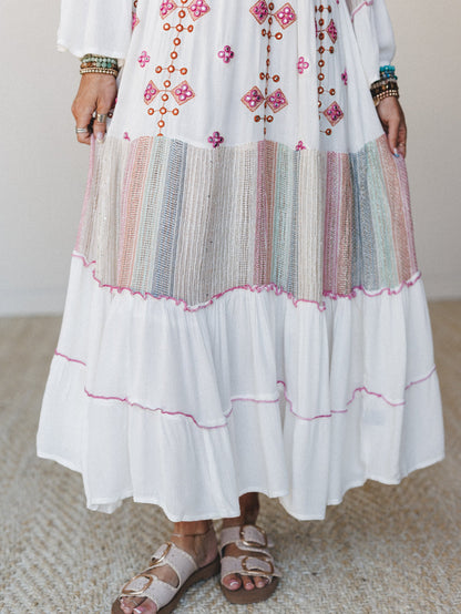 Tawny Flower Maxi Dress - Ivory Multi