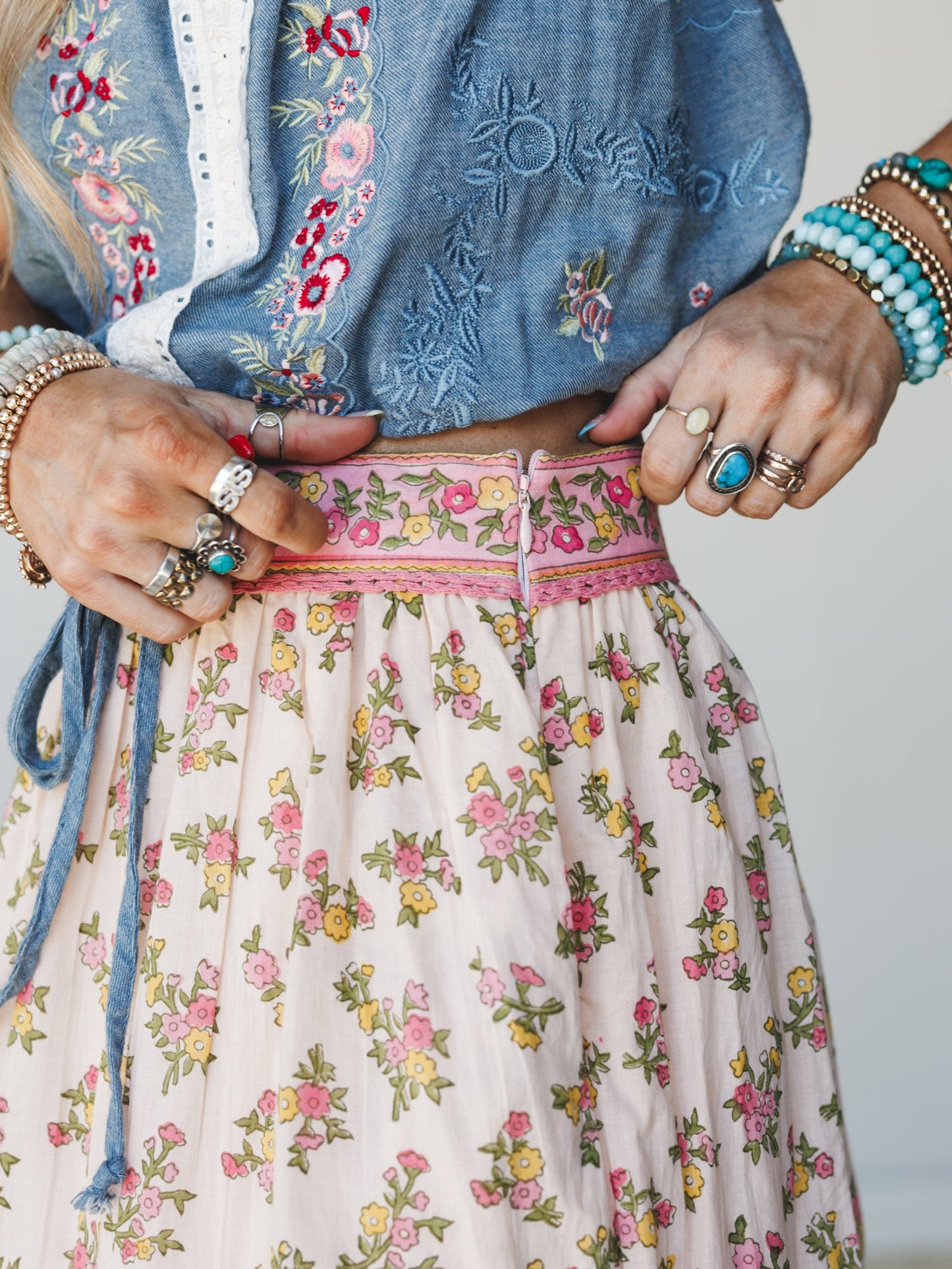 Floral Melody Skirt - Lemon Multi