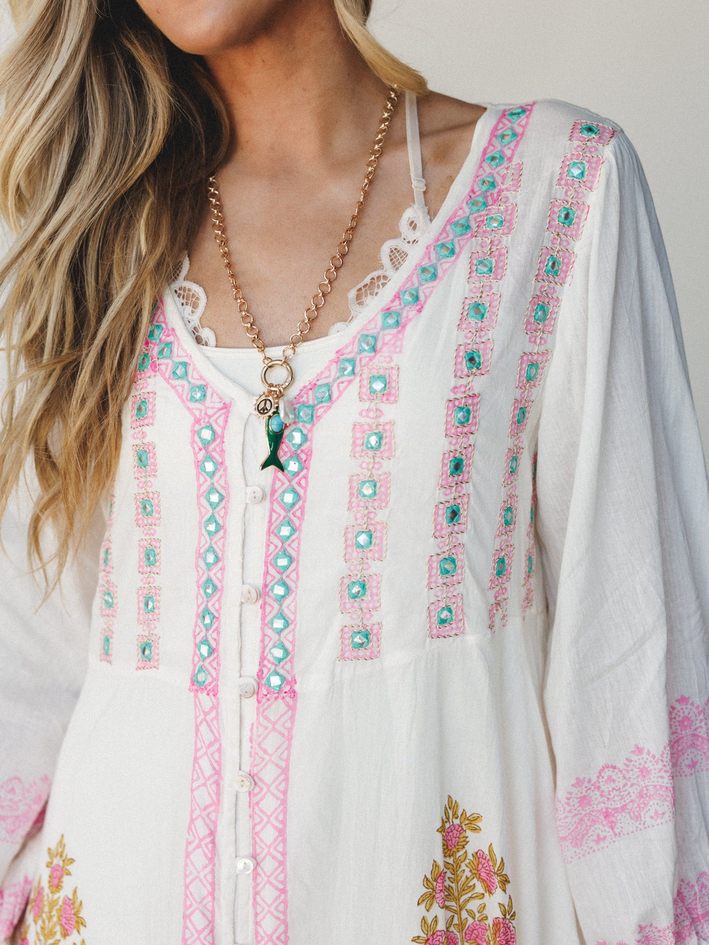Bali Song Maxi Dress - Ivory Multi