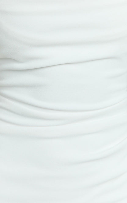 Tabitha Maxi Dress - Cowl Neck High Split Dress in Ivory