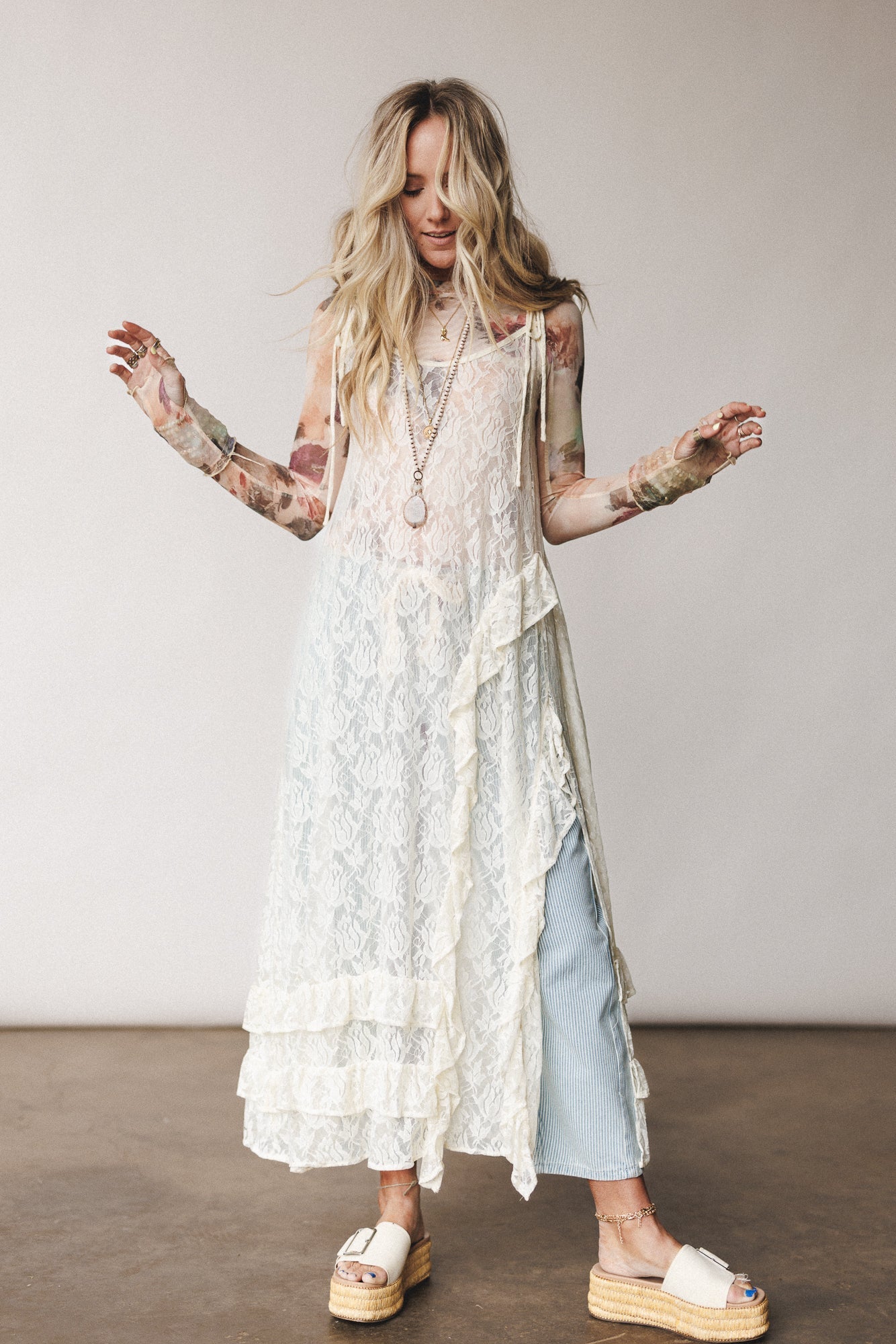 Sweet Perfection Layering Maxi Dress - Cream - Pre Order