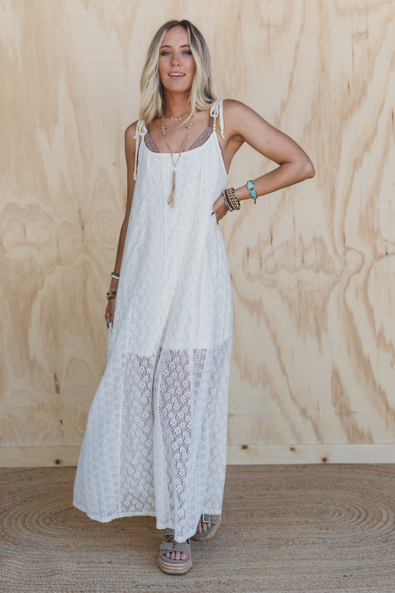 First Kiss Floral Lace Maxi Dress - Cream - Pre Order