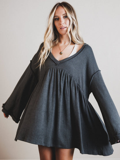 The Nest Carefree Mini Dress - Two Tone Charcoal - Pre Order