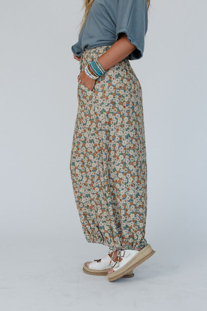 The Nest Solstice Song Cinched Skirt - Khaki - Pre Order