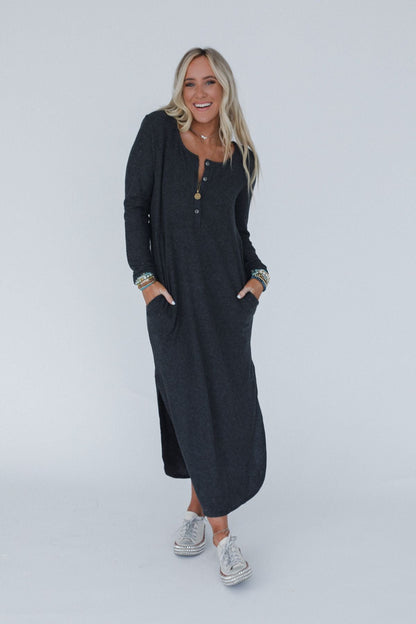 The Nest Simply Comfort Dress - Charcoal - Pre Order