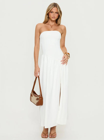 Meredithe Strapless Maxi Dress White