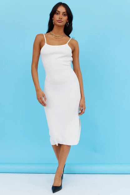 New World Midi Dress White