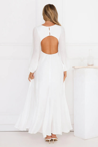 Meadow Dusk Maxi Dress White