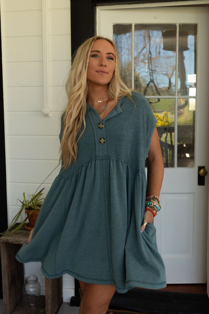 The Nest Sweet Nothings Baby Doll Dress - Teal - Pre Order