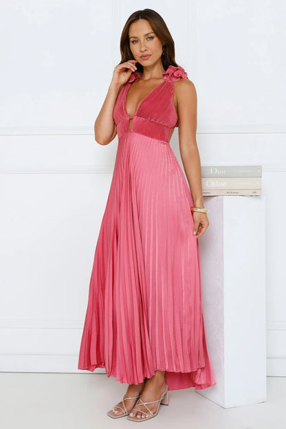 Special Like You Satin Maxi Dress Rose
